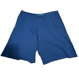 Lauren Ralph Lauren Wide Leg Casual Shorts Size 16 Navy Blue High Waist Preppy